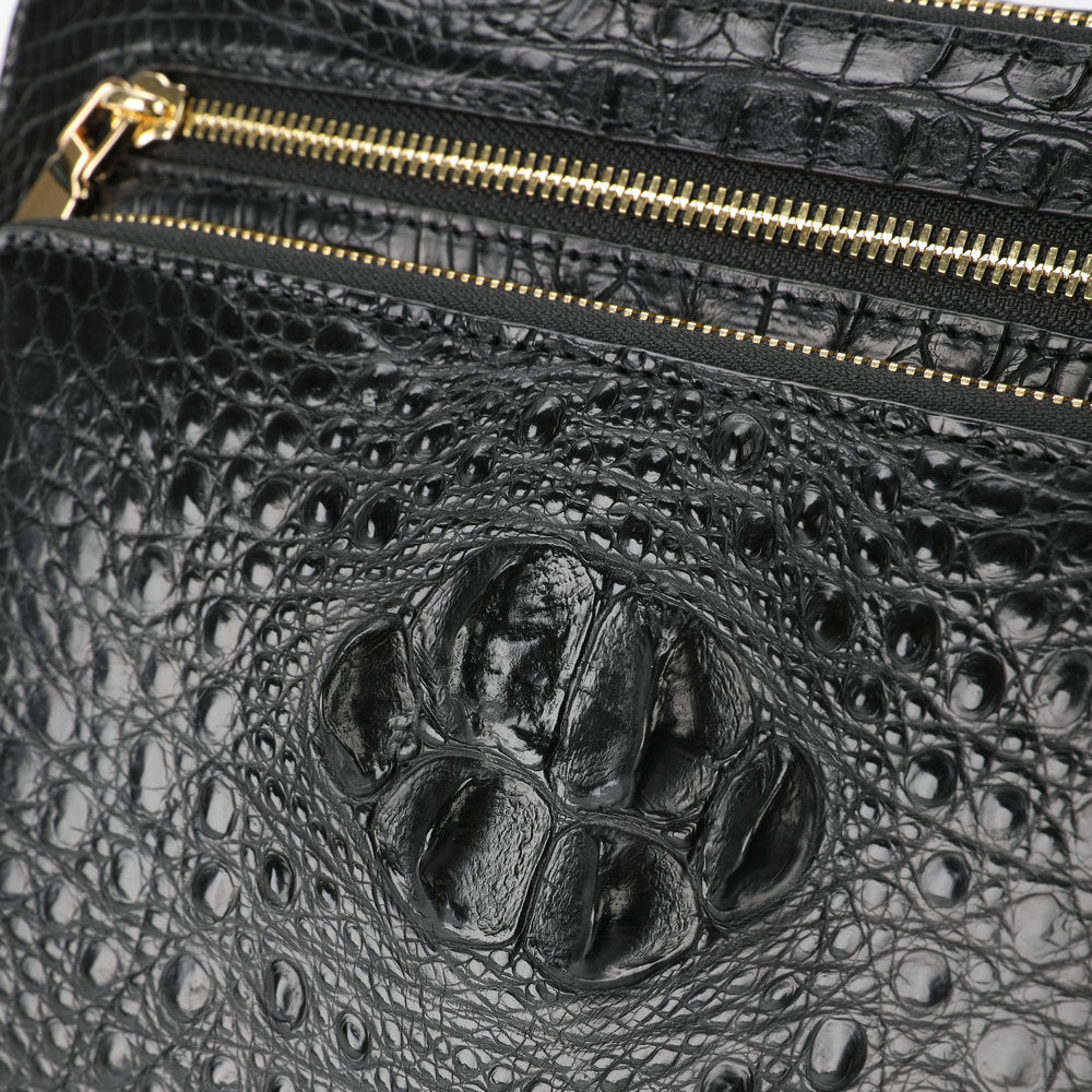 New Siamese Crocodile Skin Men's Bag Genuine Leather Stylish Commuting Business Bag Multifunctional Shoulder Bag Crossbody Bag Handbag