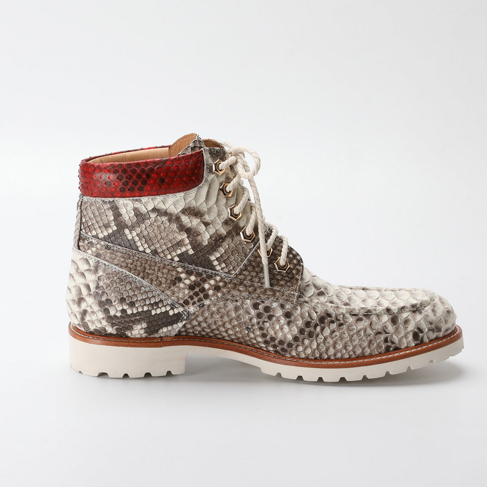 Python Skin Genuine Leather Men's Boots Martin Boots Casual Shoes