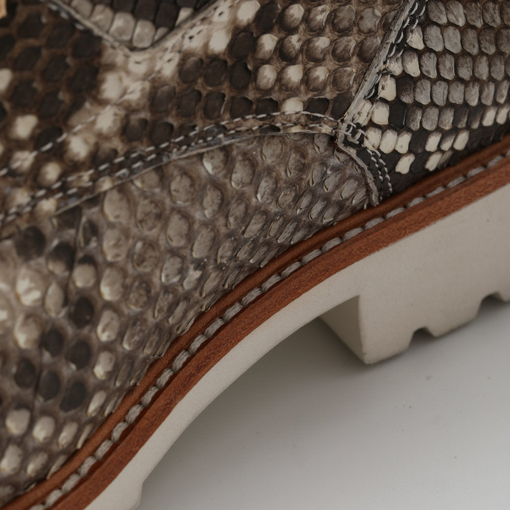 Python Skin Genuine Leather Men's Boots Martin Boots Casual Shoes