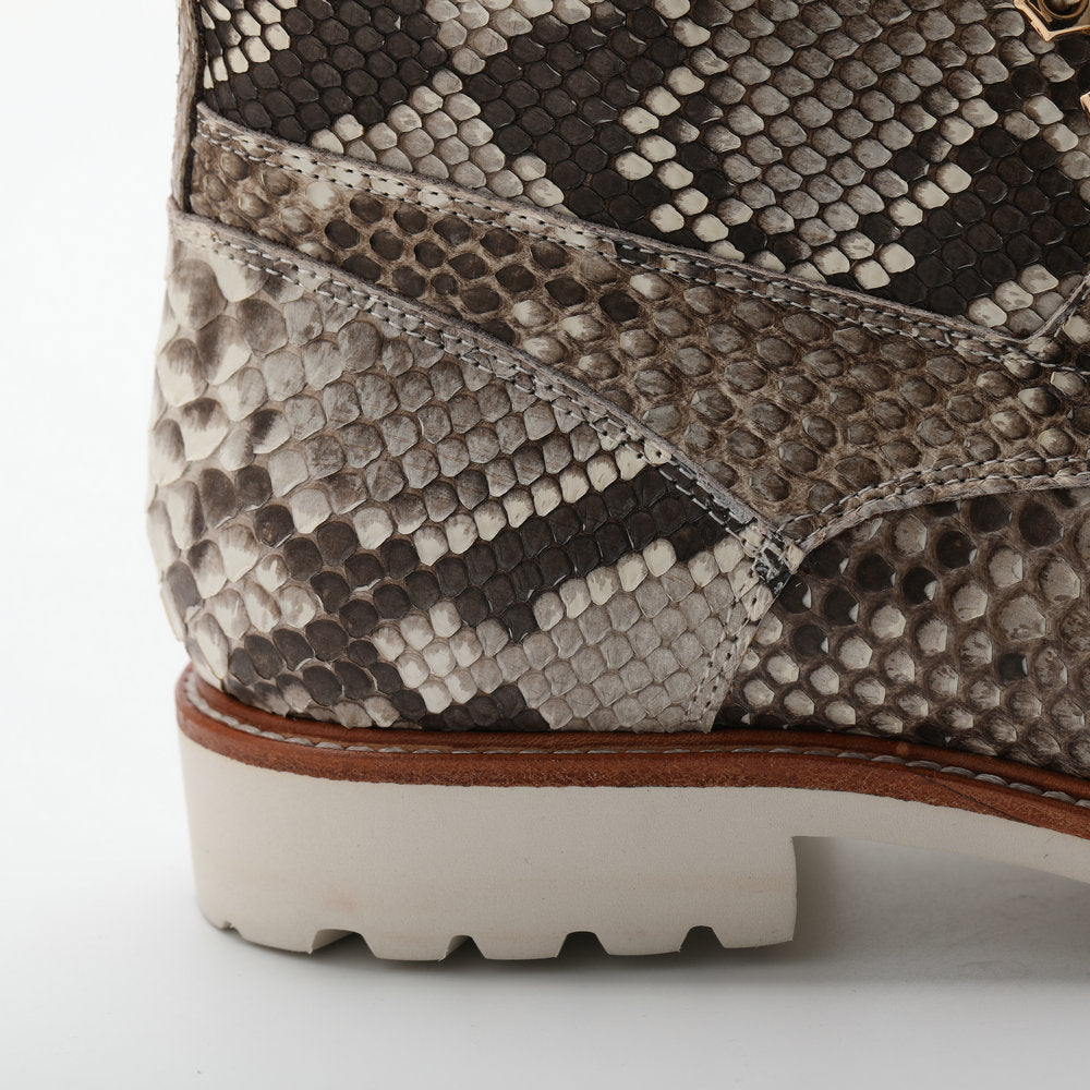 Python Skin Genuine Leather Men's Boots Martin Boots Casual Shoes