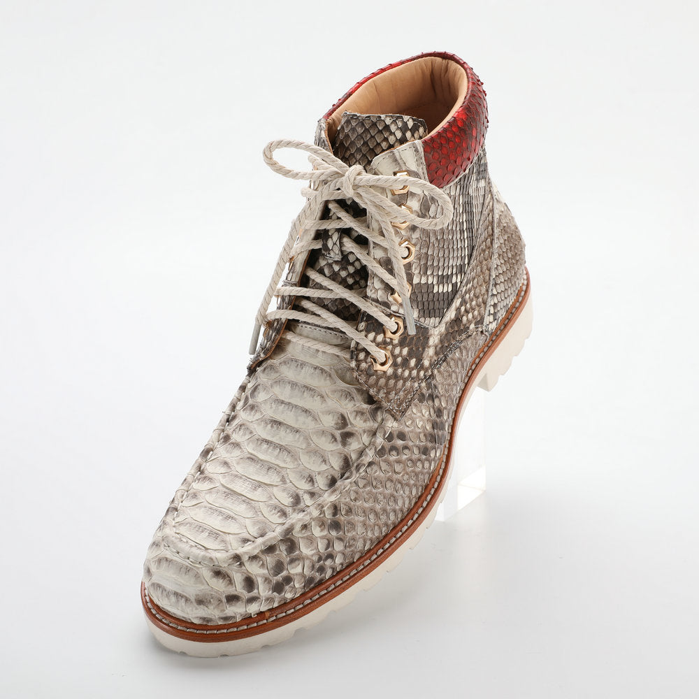 Python Skin Genuine Leather Men's Boots Martin Boots Casual Shoes