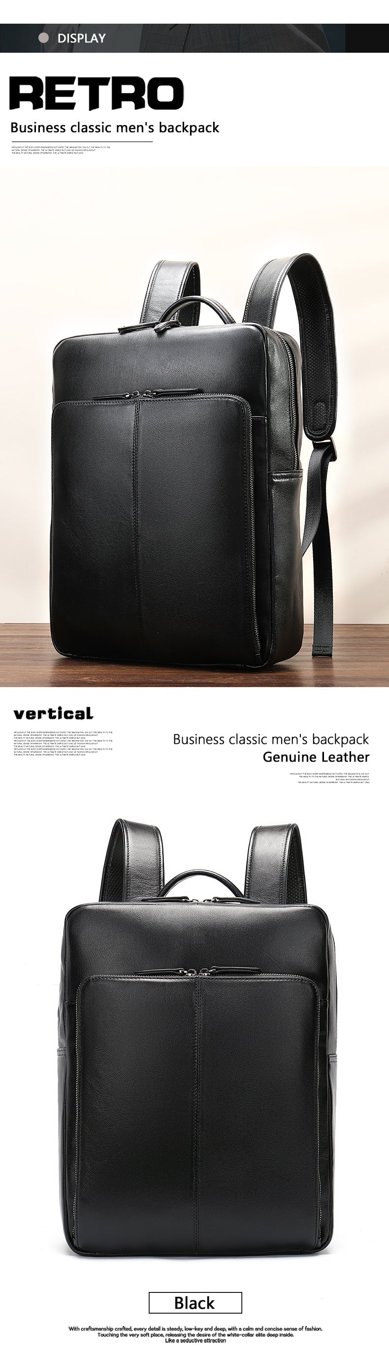 Men's backpack cowhide genuine leather business business trip off-road travel computer bag