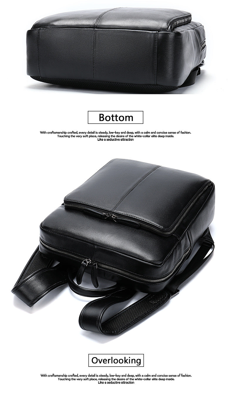 Men's backpack cowhide genuine leather business business trip off-road travel computer bag