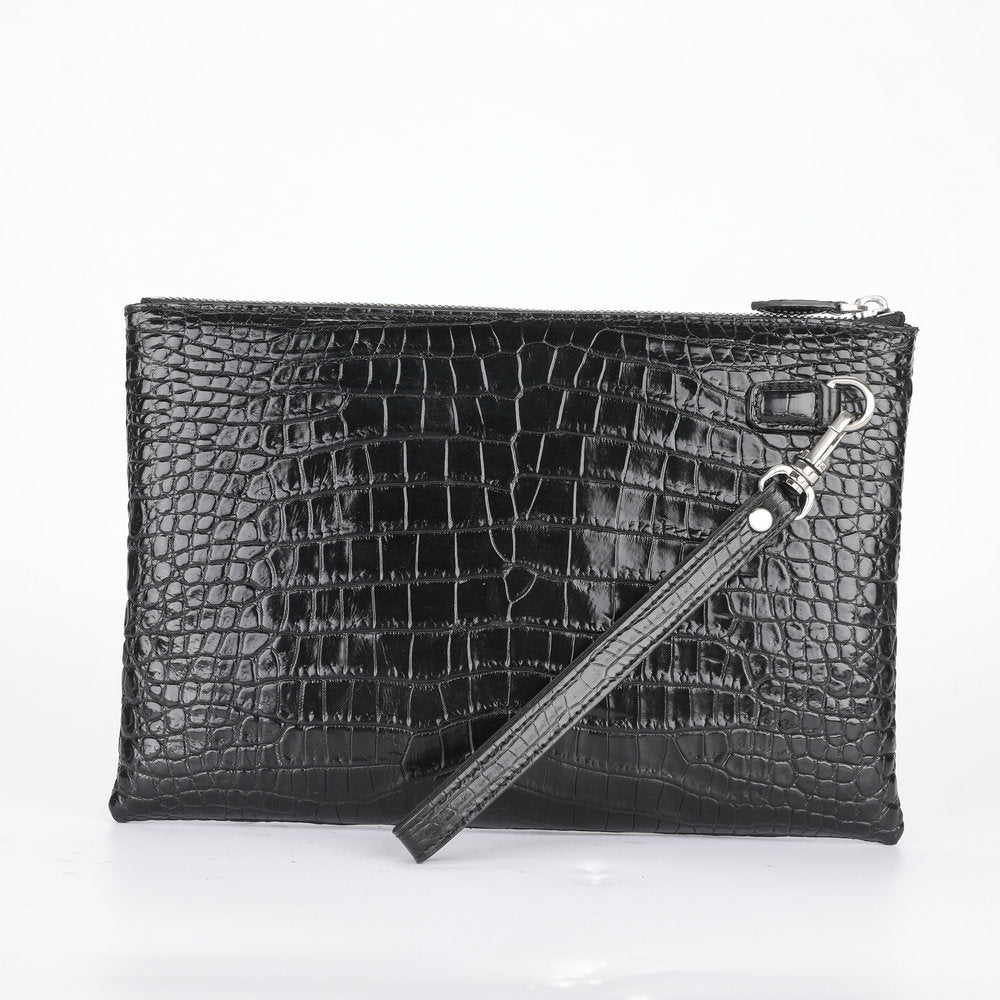 Siamese Crocodile Belly Skin Genuine Leather Men's Bag Casual Handbag Business Bag