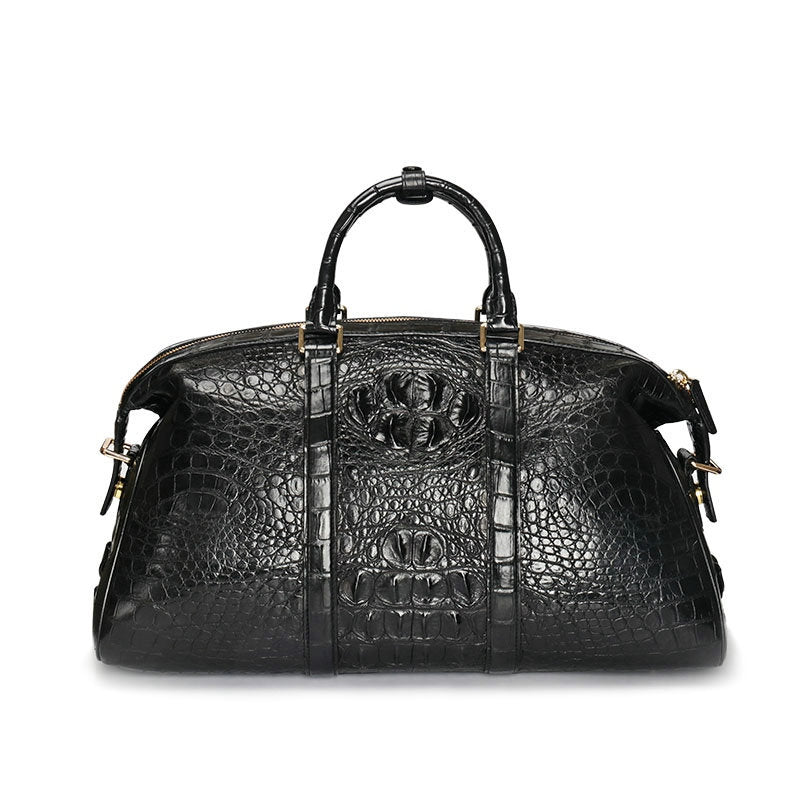 Siamese crocodile skin genuine leather unisex handbag travel bag casual fashion large capacity handbag