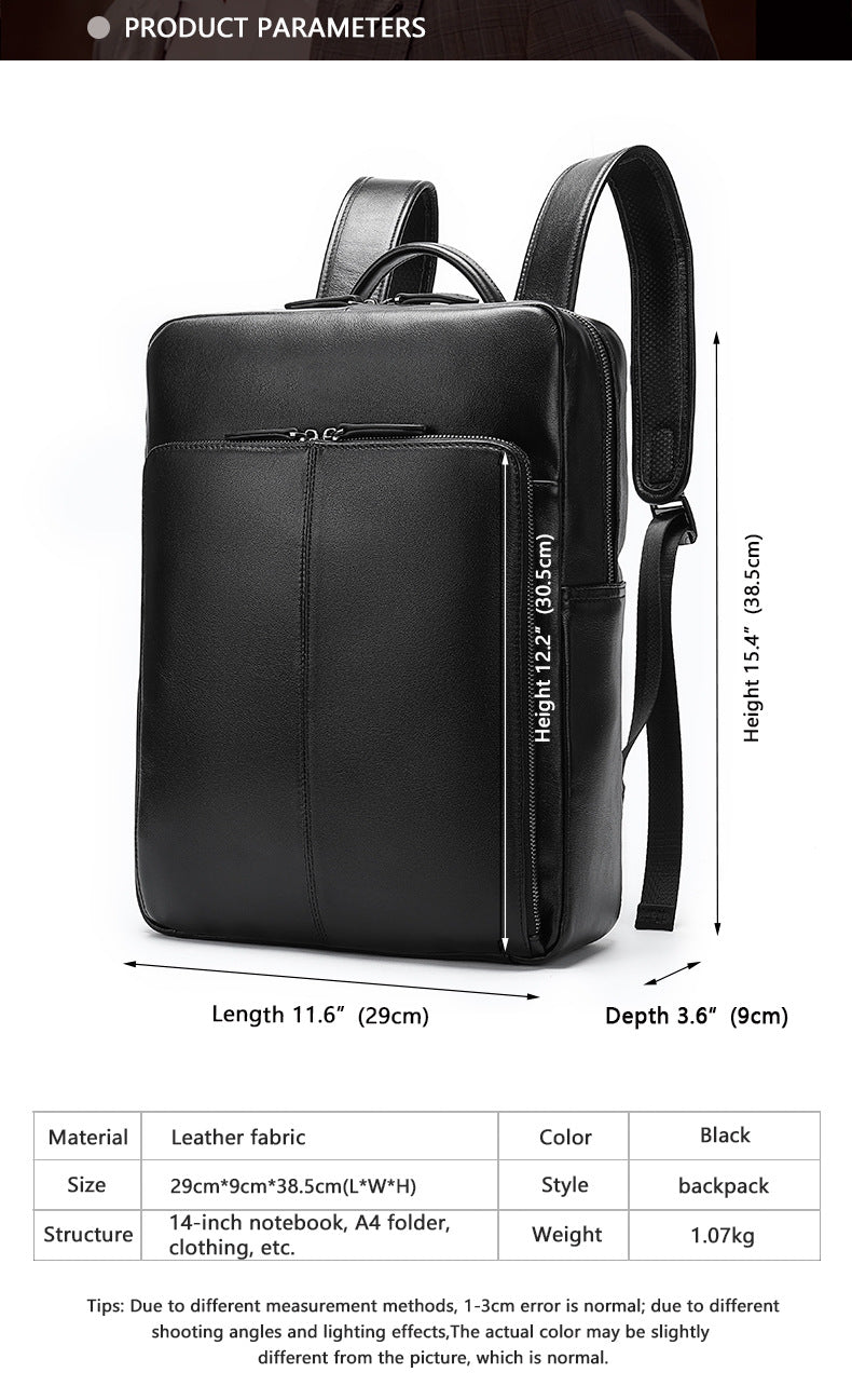 Men's backpack cowhide genuine leather business business trip off-road travel computer bag
