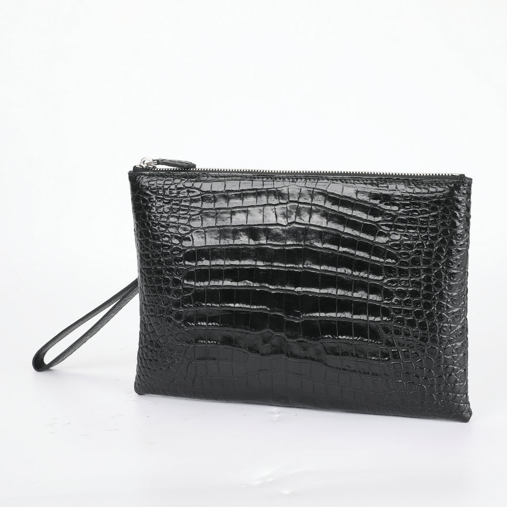 Siamese Crocodile Belly Skin Genuine Leather Men's Bag Casual Handbag Business Bag