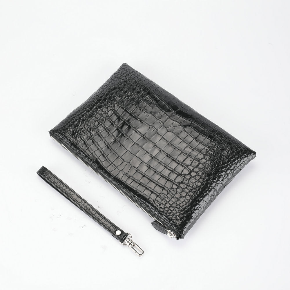 Siamese Crocodile Belly Skin Genuine Leather Men's Bag Casual Handbag Business Bag