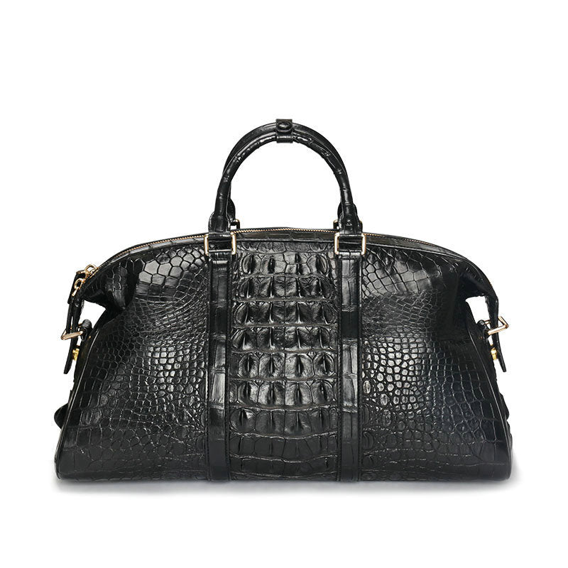 Siamese crocodile skin genuine leather unisex handbag travel bag casual fashion large capacity handbag