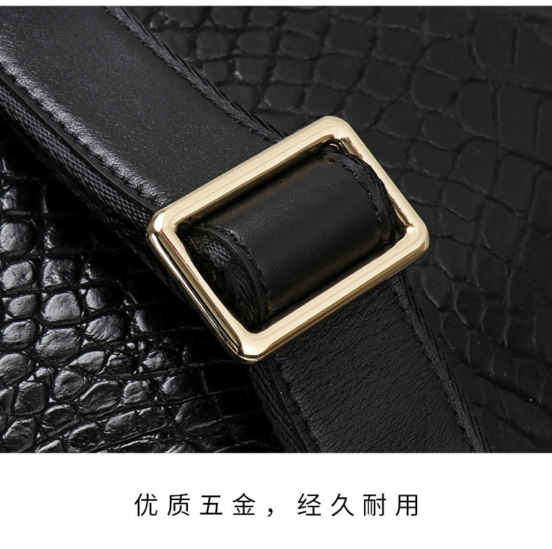 Siamese crocodile skin genuine leather unisex handbag travel bag casual fashion large capacity handbag