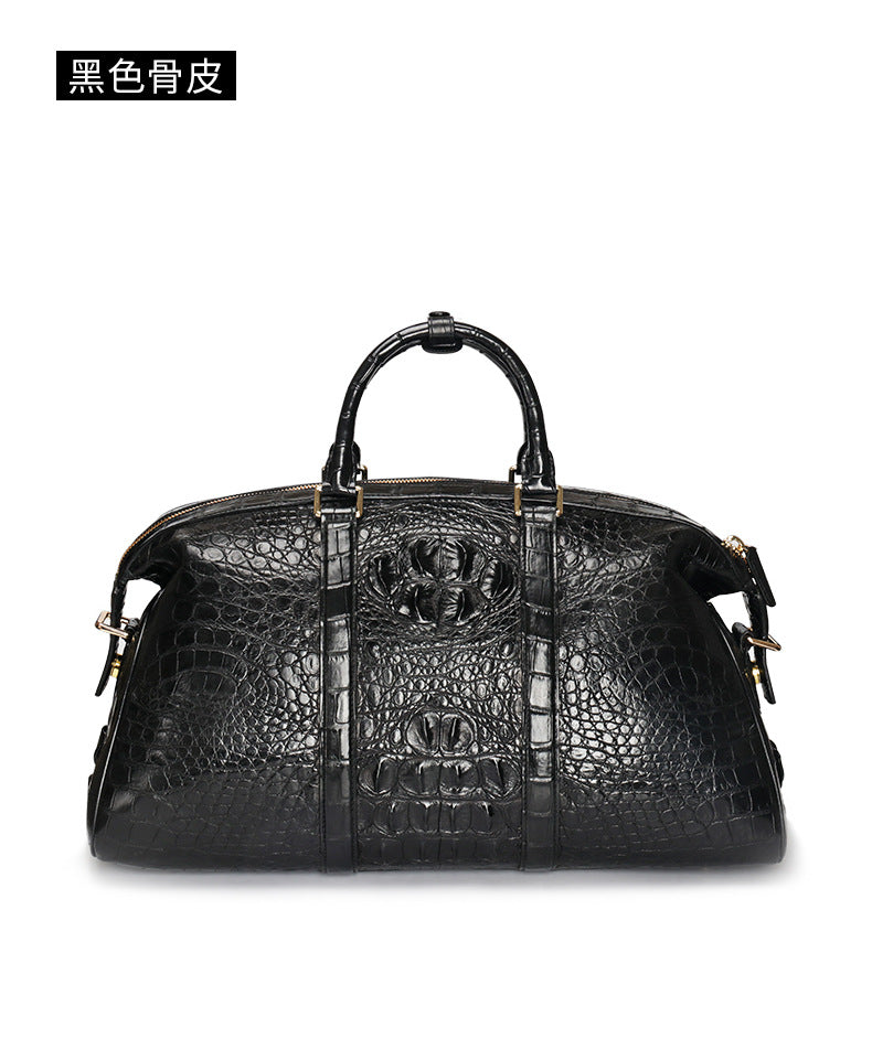 Siamese crocodile skin genuine leather unisex handbag travel bag casual fashion large capacity handbag