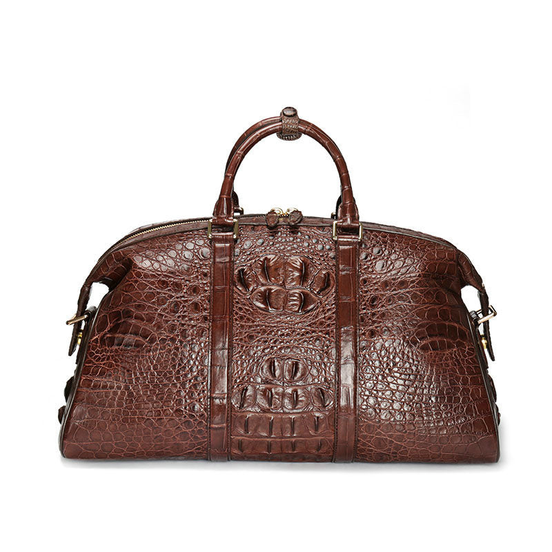 Siamese crocodile skin genuine leather unisex handbag travel bag casual fashion large capacity handbag
