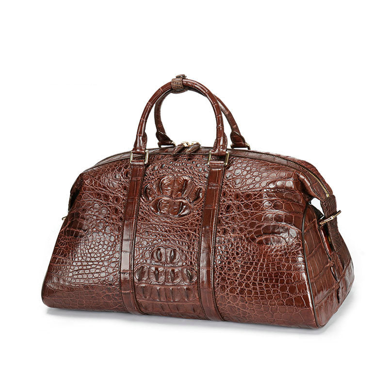 Siamese crocodile skin genuine leather unisex handbag travel bag casual fashion large capacity handbag