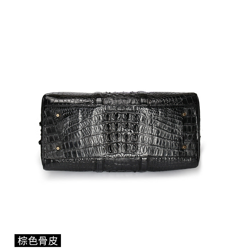 Siamese crocodile skin genuine leather unisex handbag travel bag casual fashion large capacity handbag