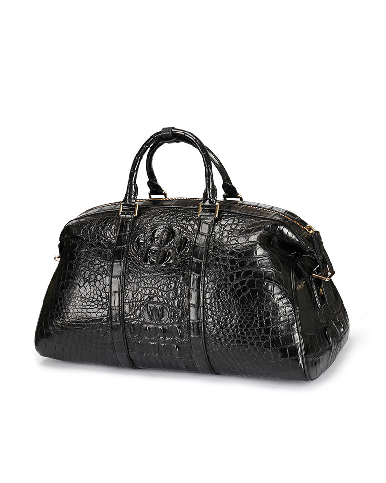 Siamese crocodile skin genuine leather unisex handbag travel bag casual fashion large capacity handbag