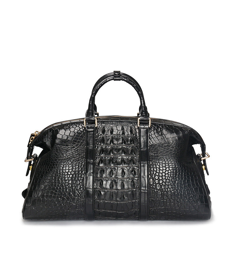Siamese crocodile skin genuine leather unisex handbag travel bag casual fashion large capacity handbag