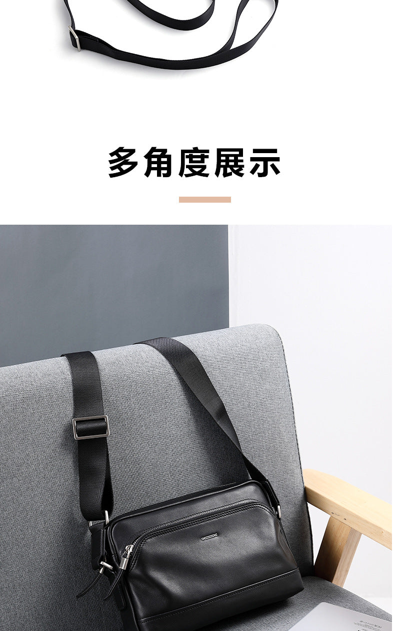 Men's shoulder bag, multi-functional, genuine cowhide leather, business crossbody bag
