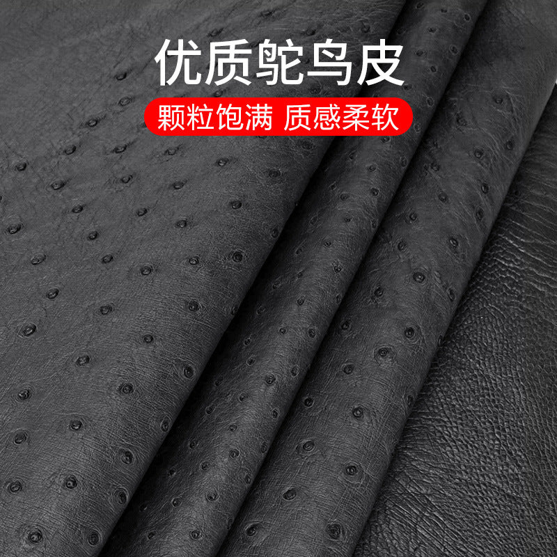 South African Ostrich Skin Genuine Leather Men's Belt Automatic Buckle Leopard Fashion Business Casual Men Belt