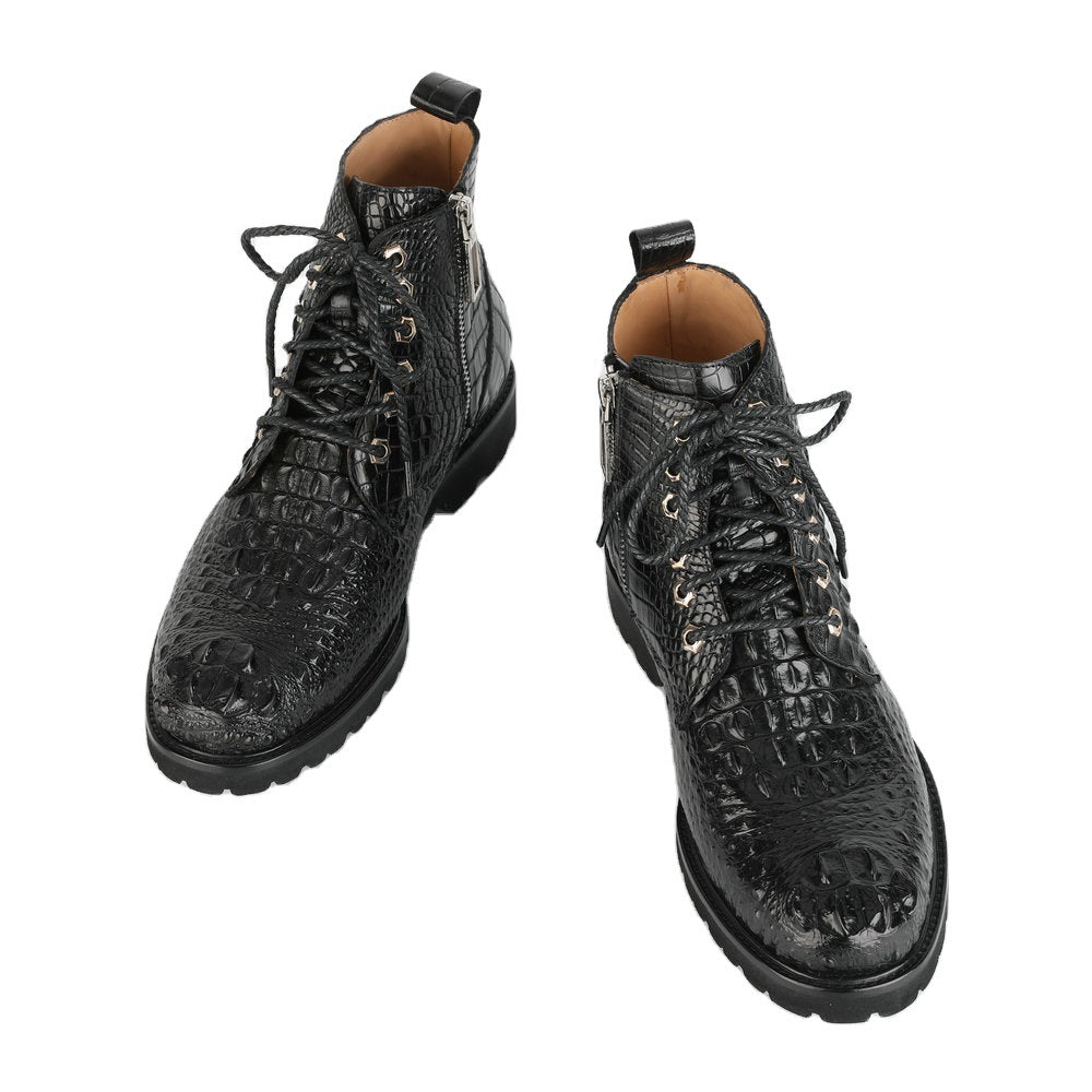 Crocodile leather genuine leather men's Martin boots business casual boots outdoor short boots