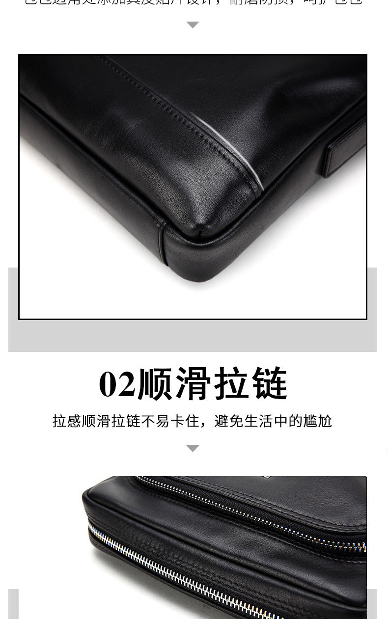 Men's shoulder bag, multi-functional, genuine cowhide leather, business crossbody bag