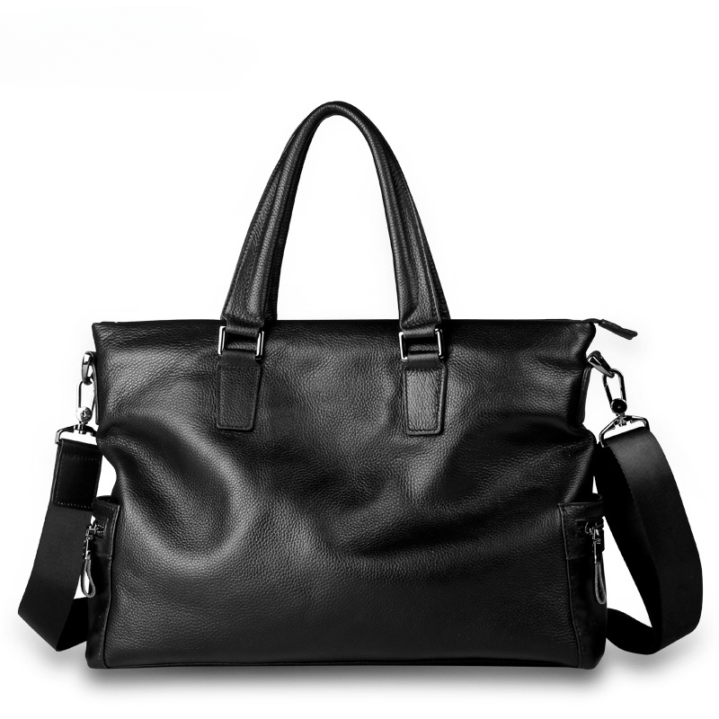 Men's handbag genuine cowhide business large capacity briefcase handbag