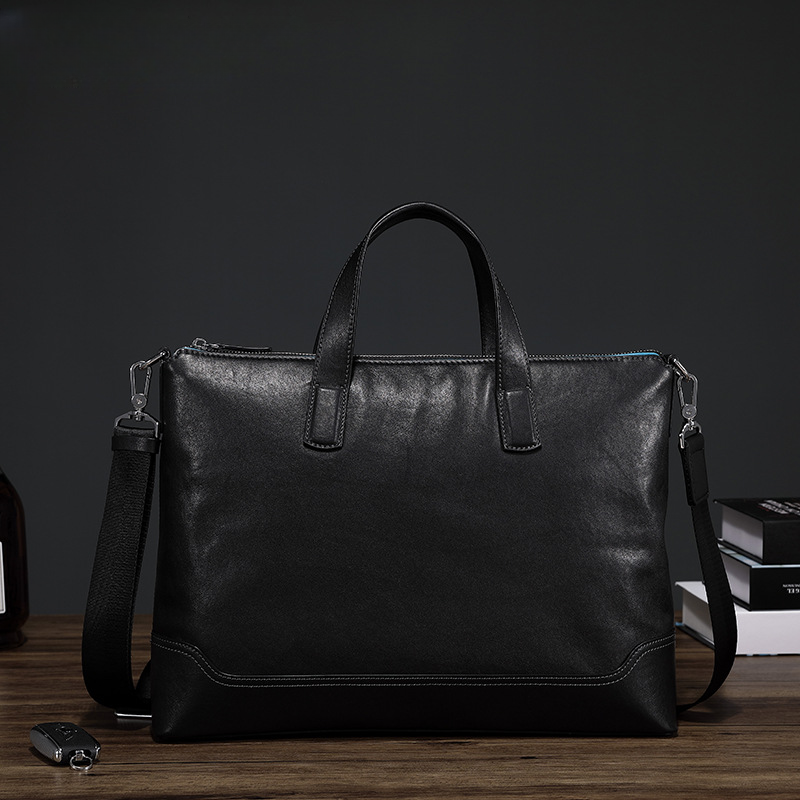 Men's handbag, genuine cowhide leather handbag, computer bag, high quality business briefcase