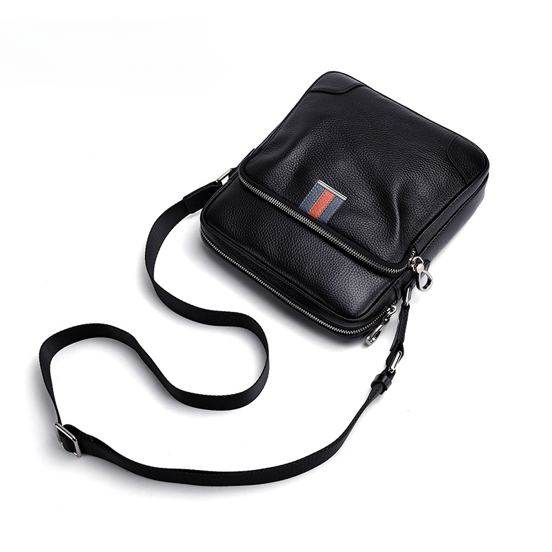 Men's Shoulder Bag Made of Genuine Cowskin Leather Multifunctional Casual Large Capacity Fashion Crossbody Bag