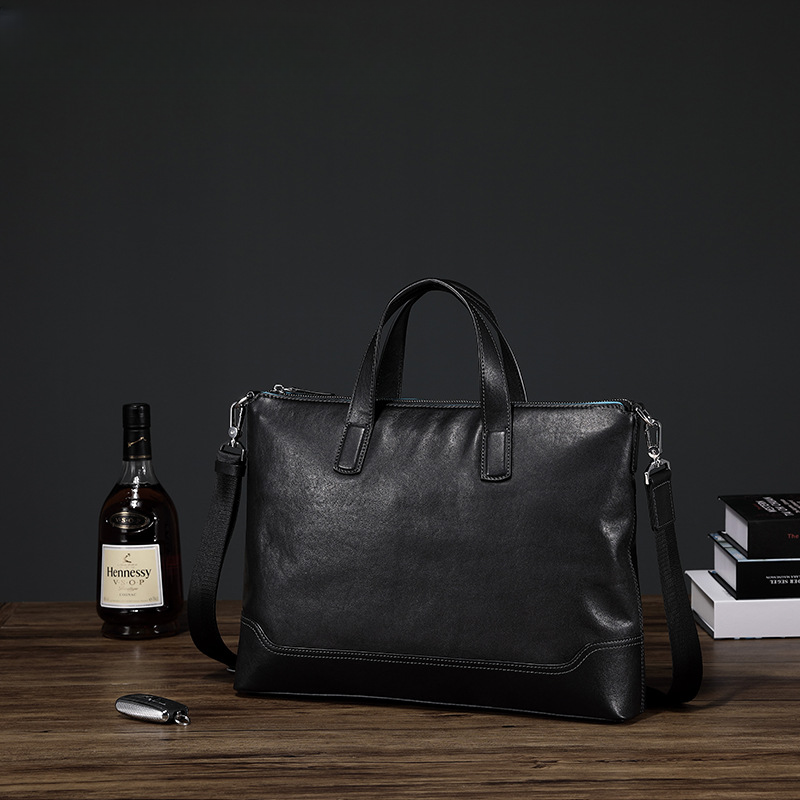 Men's handbag, genuine cowhide leather handbag, computer bag, high quality business briefcase
