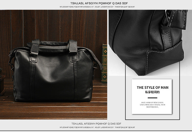 Men's handbag genuine cowhide leather large capacity computer bag business briefcase