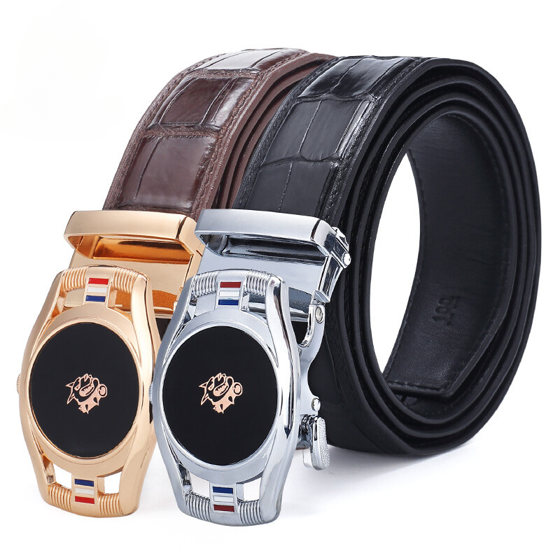 Men's Belt Crocodile Skin Genuine Leather Automatic Buckle Fashion Casual High Quality Men Belt