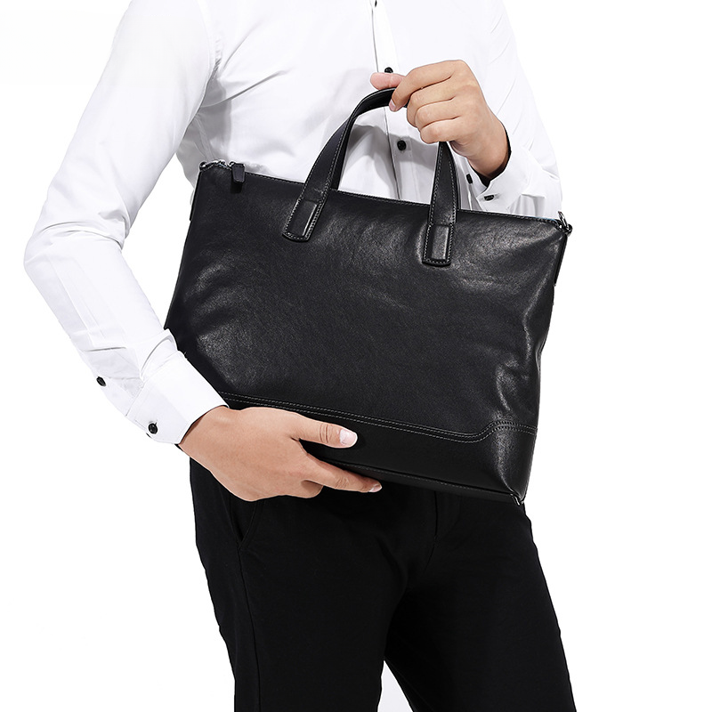 Men's handbag, genuine cowhide leather handbag, computer bag, high quality business briefcase