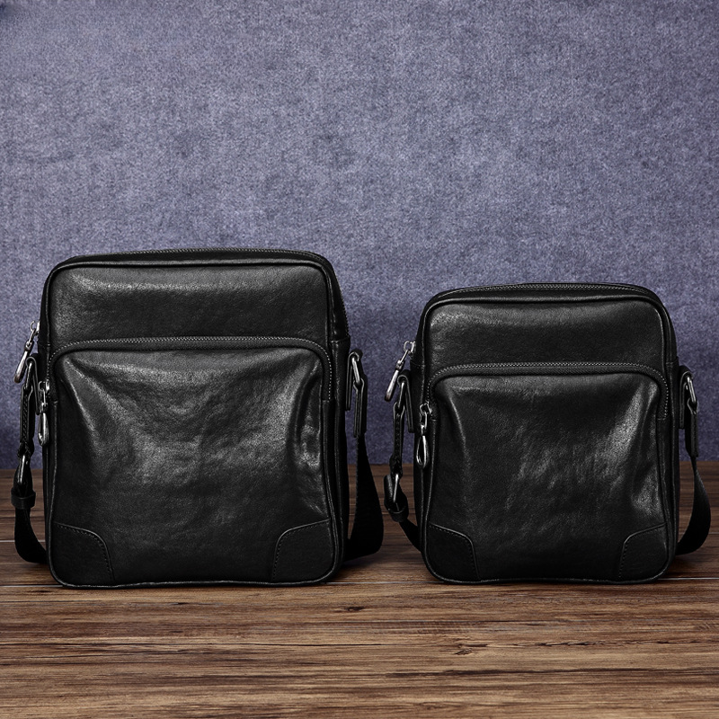 Men's shoulder bag genuine cowhide leather business casual fashion large capacity crossbody bag