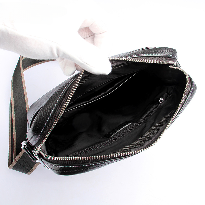 Men's Shoulder Bag Made of Genuine Cowhide Leather Fashion Large Capacity Crossbody Bag