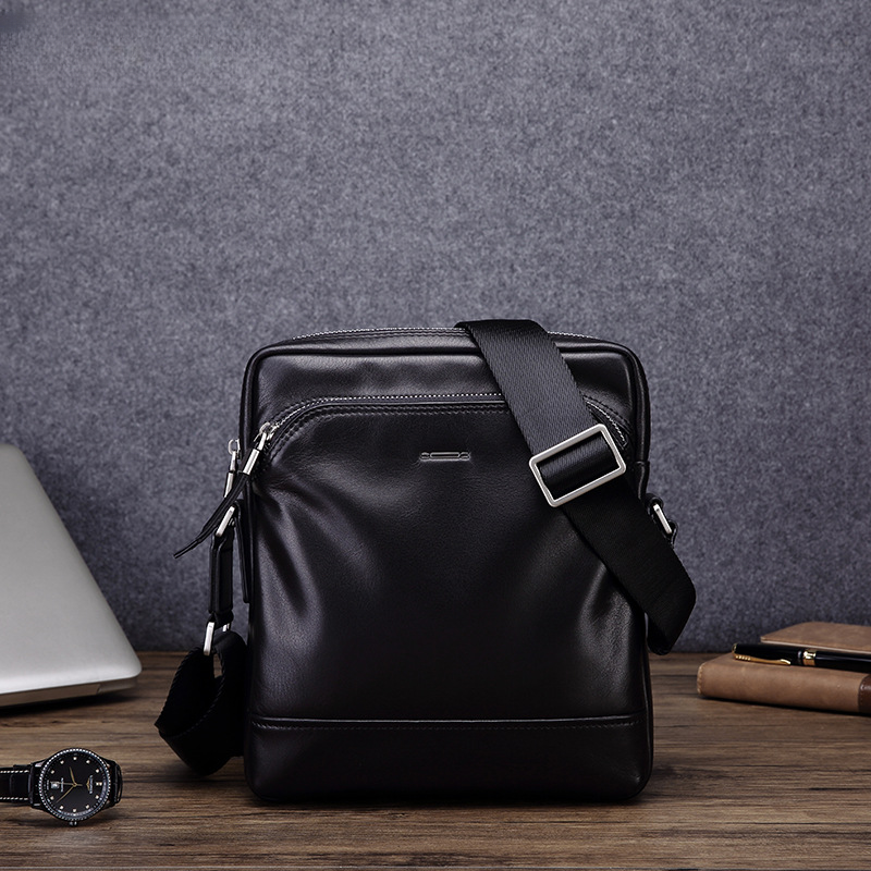 Men's shoulder bag, multi-functional, practical, genuine cowhide leather, business crossbody bag