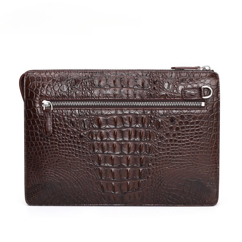 Siamese Crocodile Skin Genuine Leather Men's Bag Casual Commuting Business Handbag