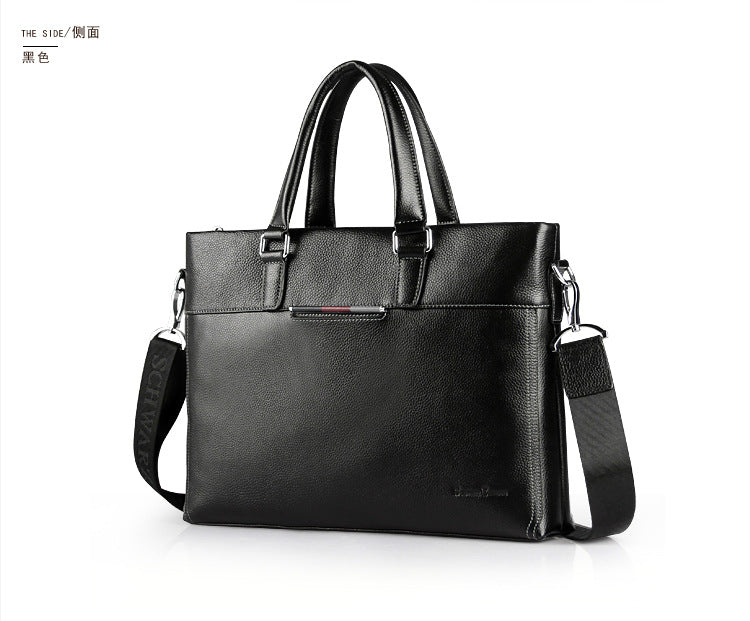Men's handbag genuine cowhide leather computer bag men's handbag business briefcase