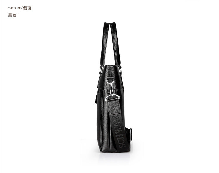 Men's handbag genuine cowhide leather computer bag men's handbag business briefcase