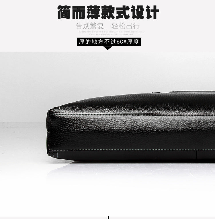 Men's handbag genuine cowhide leather computer bag men's handbag business briefcase