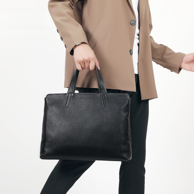 Men's handbag genuine cowhide leather business casual large capacity briefcase handbag
