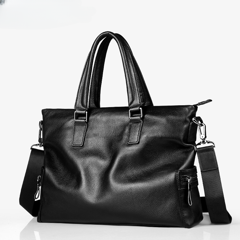 Men's handbag genuine cowhide business large capacity briefcase handbag