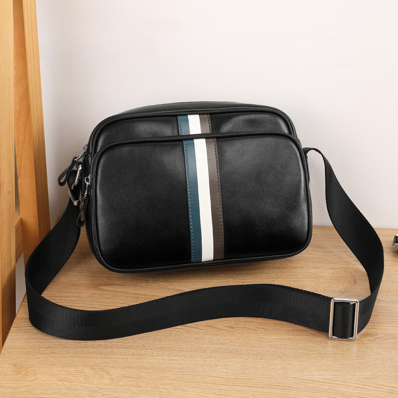 Men's shoulder bag, genuine cowhide leather, business fashion, large capacity, crossbody bag