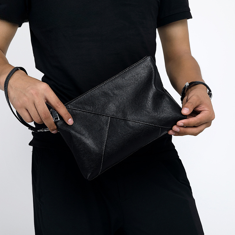 Men's Clutch Bag Made of Cowhide Genuine Leather High Quality Large Capacity Men's Handbag