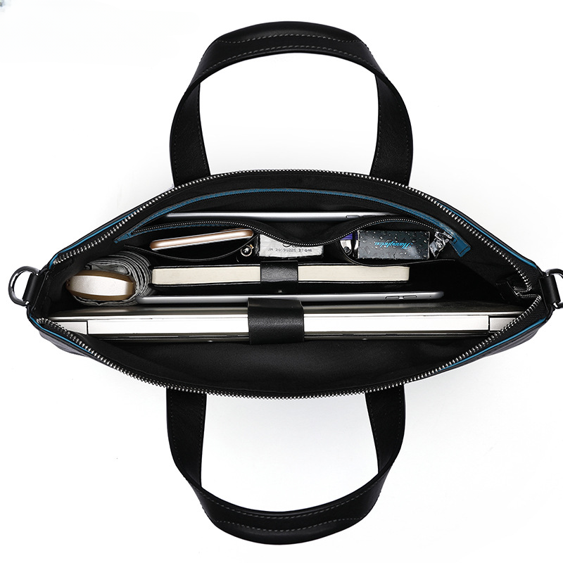 Men's handbag, genuine cowhide leather handbag, computer bag, high quality business briefcase