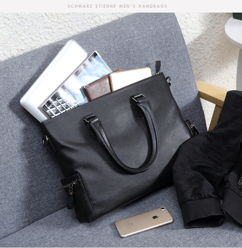 Men's handbag genuine cowhide business large capacity briefcase handbag