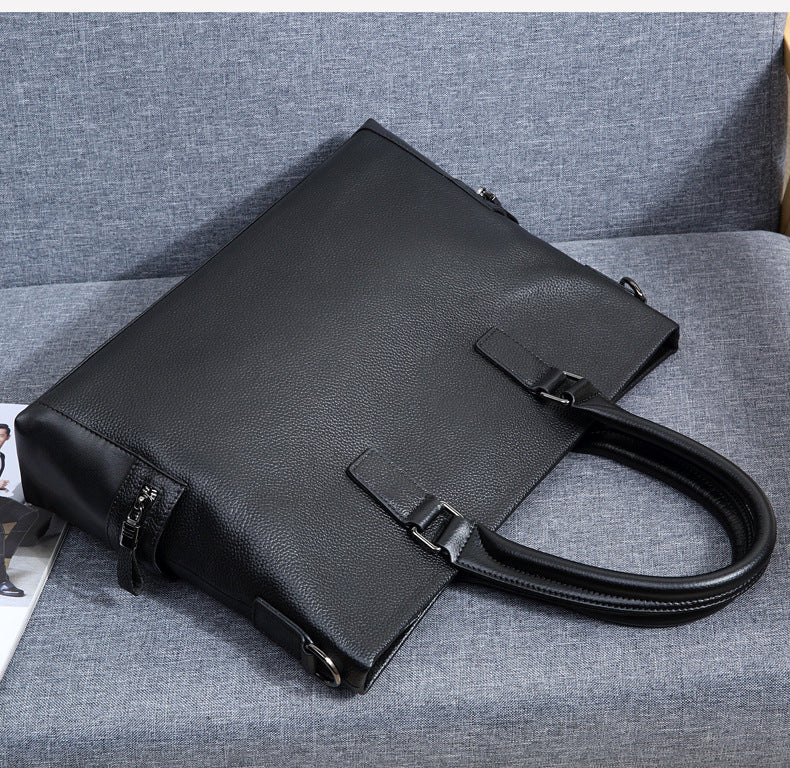 Men's handbag genuine cowhide business large capacity briefcase handbag