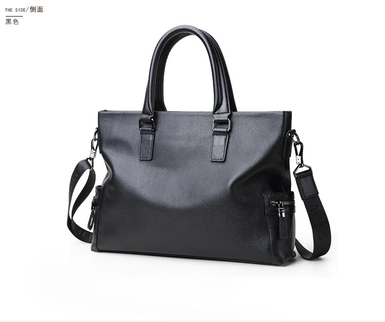 Men's handbag genuine cowhide business large capacity briefcase handbag