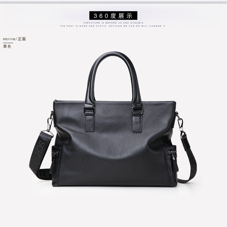 Men's handbag genuine cowhide business large capacity briefcase handbag