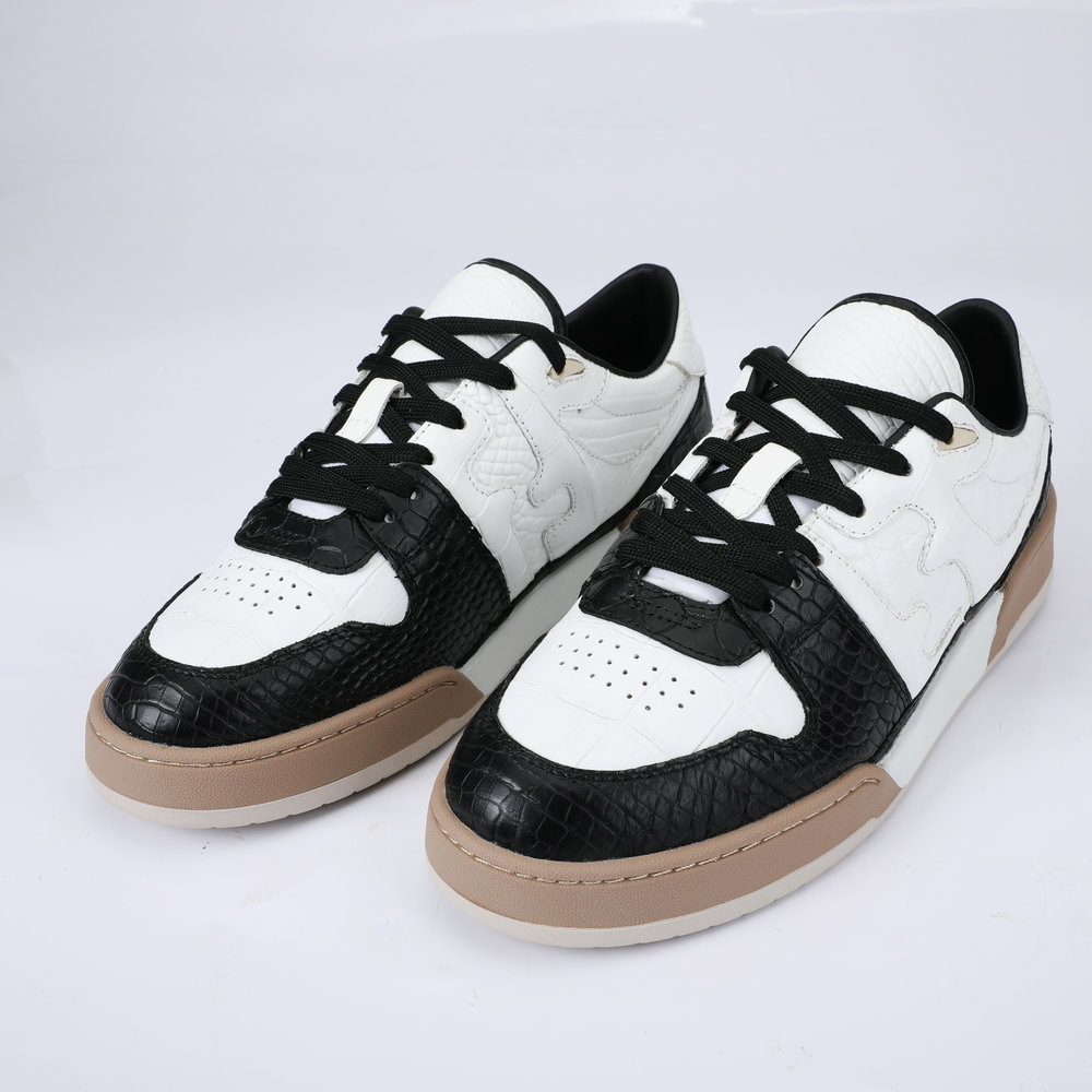 2023 New Crocodile Skin Genuine Leather Men's Shoes Fashion Casual Sports Shoes