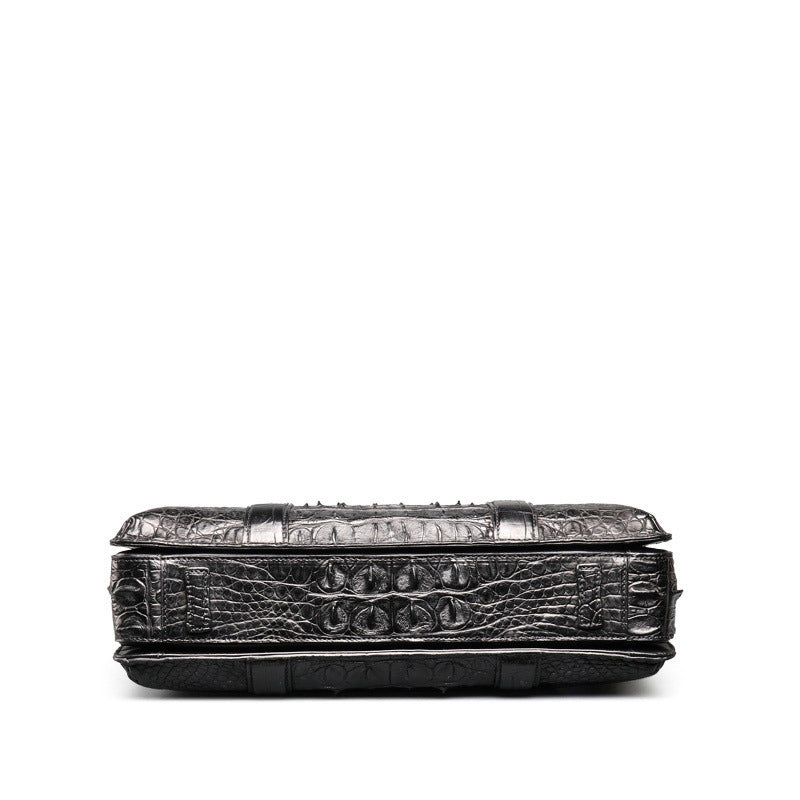 Siamese crocodile skin genuine leather men's briefcase handbag business trip commuting meeting business bag office bag file bag handbag shoulder bag
