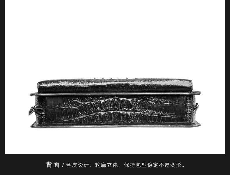 Siamese Crocodile Skin Men's Briefcase Genuine Leather High Quality Business Bag Handbag